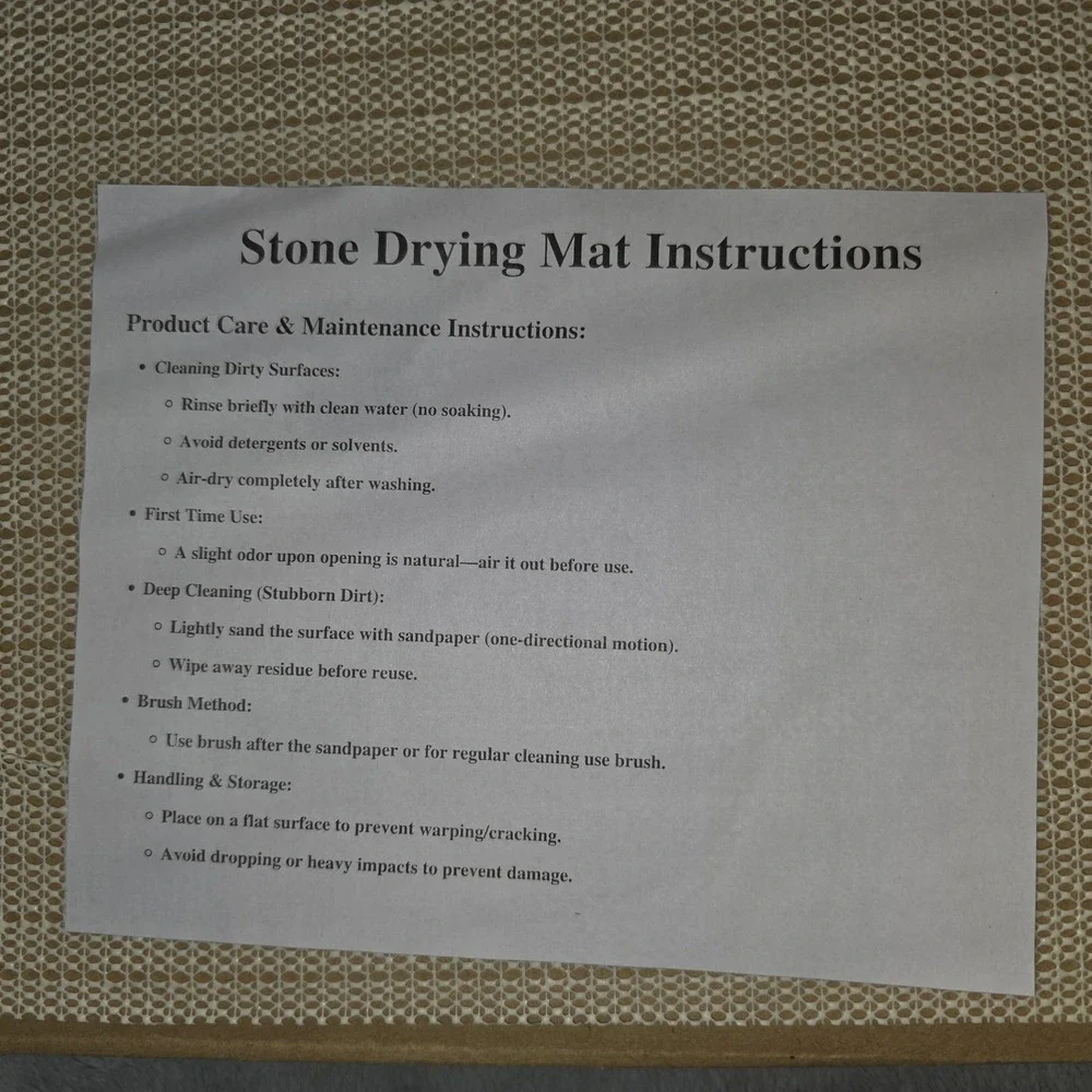 Large Stone Dish Drying Mat Kit for Kitchen‎ Counter White New In Box NWT New!